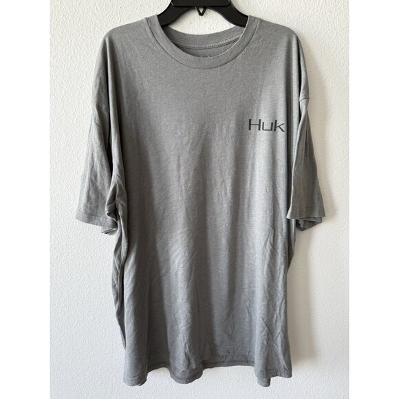 Huk Men’s Short Sleeve Graphic Print T-Shirt, Gray, XXL - Picture 1 of 3
